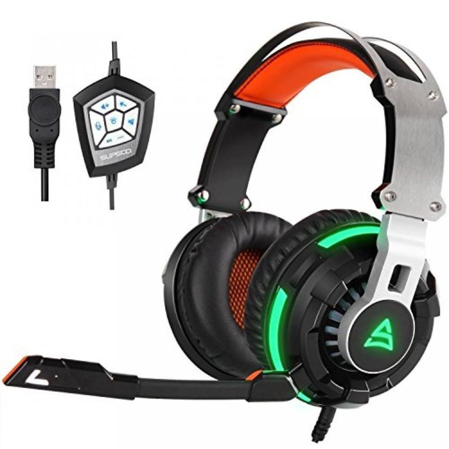 ヘッドセット [2016 Newly Released Headset]SUPSOO G800 USB Wired Surround Stereo PC Over Ear Gaming Headset Headband Gaming Headphones with Rotating｜sonicmarin