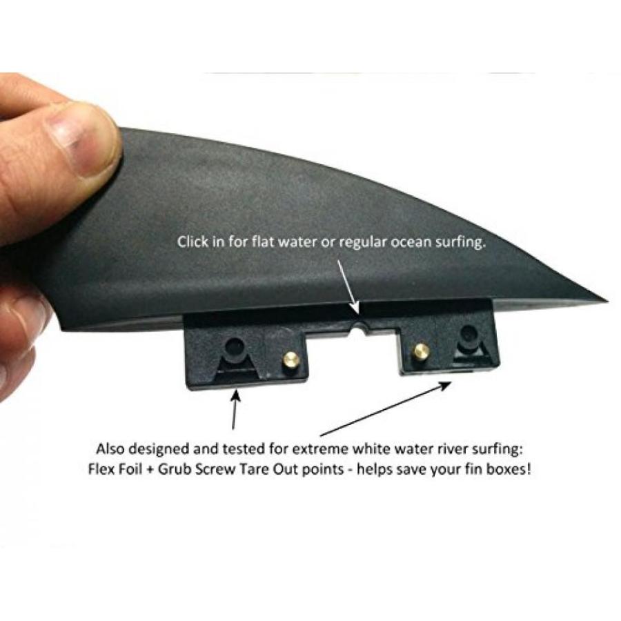 サーフィン Click Fins 2" Side Fin for inflatable, SUP, airSUP, Minimum Flex for River and Surf (Black, Quad Set)｜sonicmarin｜05
