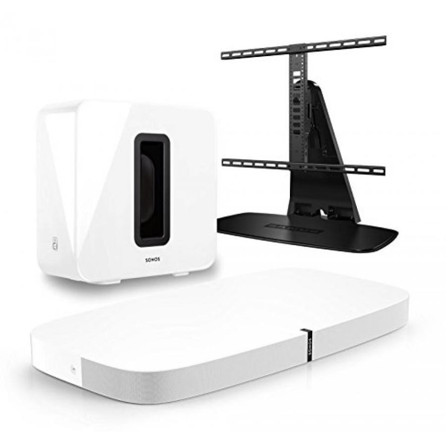 ホームシアター Sonos 3.1 Home Theater Digital Music System Bundle (PLAYBASE, SUB) White & Sanus WSTV1-B1 Swivel TV Base Mount for Sonos PLAYBASE｜sonicmarin