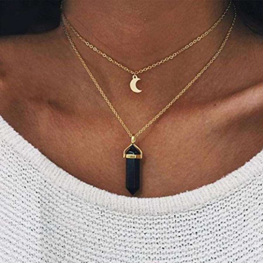 2 in 1 PC Hemlock Women Girl´s Crystal Opals Pendant Necklace Choker Chain