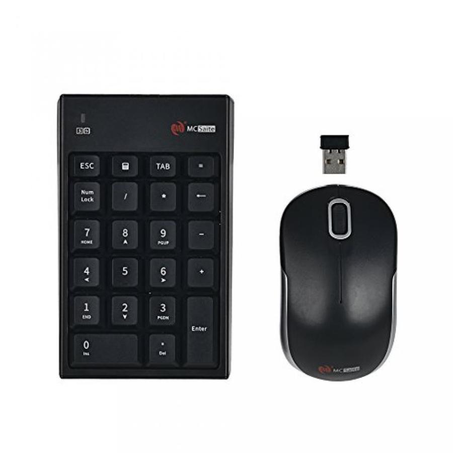 2 in 1 PC MCSaite Wireless Numeric Keypad & Mouse Combo - Use One receiver Wireless Number Pad Keyboard and Mouse for Laptop Desktop MAC MC Saite SK-51AG 2 in 1 2.4G USB Numeric Wireless Keyboard \u0026 Mini