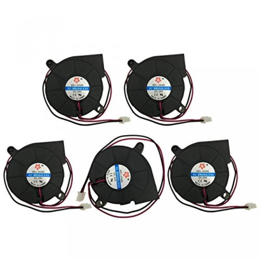 2 in 1 PC Saim DC 24V 2 Pin Connector Cooling Blower Fan Black 50mmx15mm for Laptop