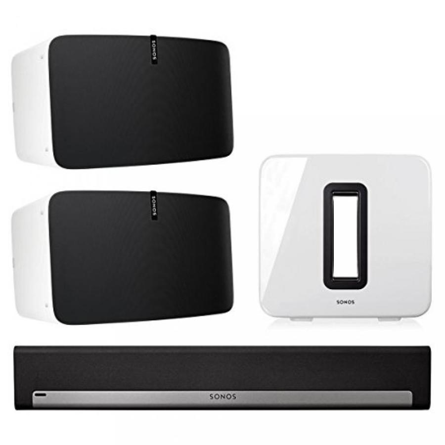 ホームシアター Sonos 5.1 Home Theater System with PLAY:5 (Pair), PLAYBAR, and SUB (White)｜sonicmarin