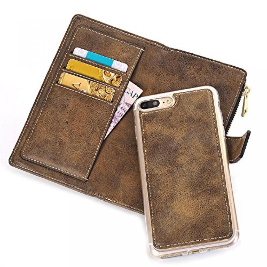 本物新品保証 2 in 1 PC iPhone 7 Plus Wallet Cell Phone Case Folio Magnetic Detachable， SAVYOU 2in1 Luxury Series Vegan Leather Flip Wallet Card Holder with