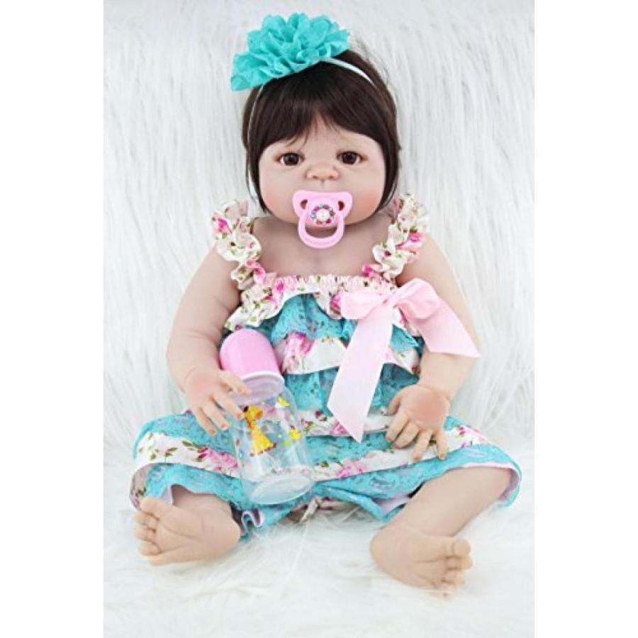 幼児用おもちゃ AnneDoll 22inch Full Body Silicone Reborn Baby Doll Girl 55cm Lifelike Newborn Baby (Waterproof， White Skin) Girl Toy Doll Wonderful(61559円)