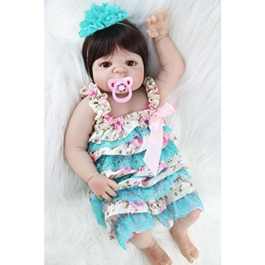 USED 幼児用おもちゃ AnneDoll 22inch Full Body Silicone Reborn Baby Doll Girl 55cm Lifelike Newborn Baby (Waterproof， White Skin) Girl Toy Doll Wonderful 【LWH1700399315】(61559円)