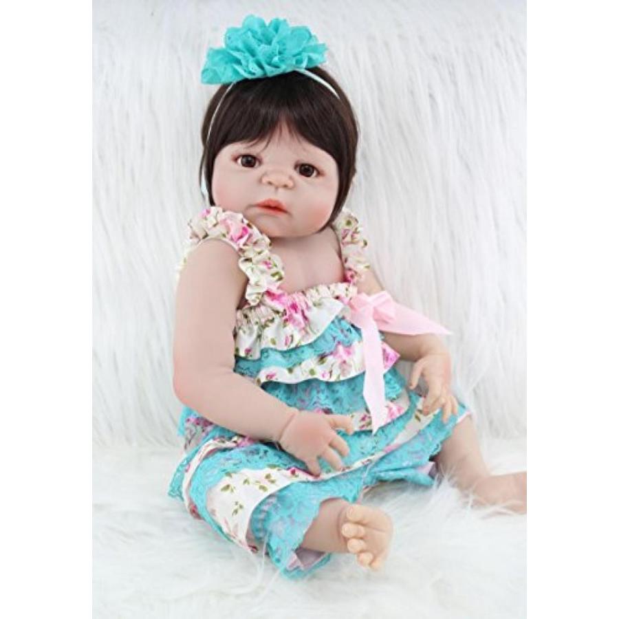 USED 幼児用おもちゃ AnneDoll 22inch Full Body Silicone Reborn Baby Doll Girl 55cm Lifelike Newborn Baby (Waterproof， White Skin) Girl Toy Doll Wonderful 【LWH1700399315】(61559円)