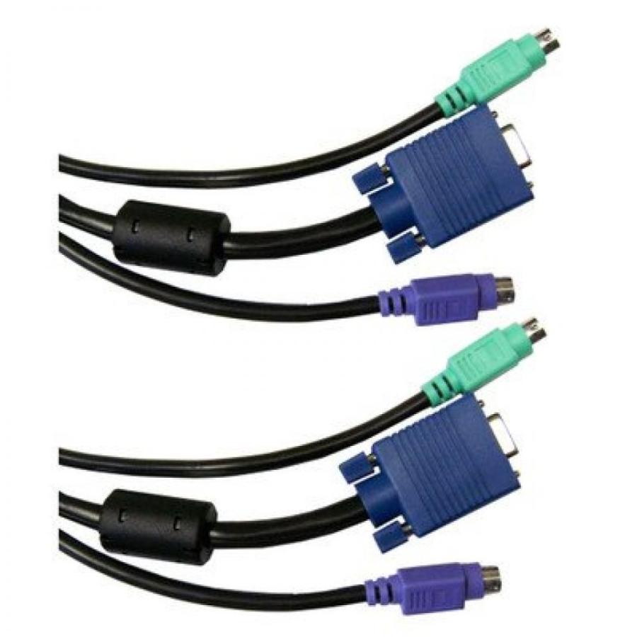 外付け機器 6ft Black KVM Cable， VGA Male and Dual PS2 Male ( 5 PACK ) BY NETCNA