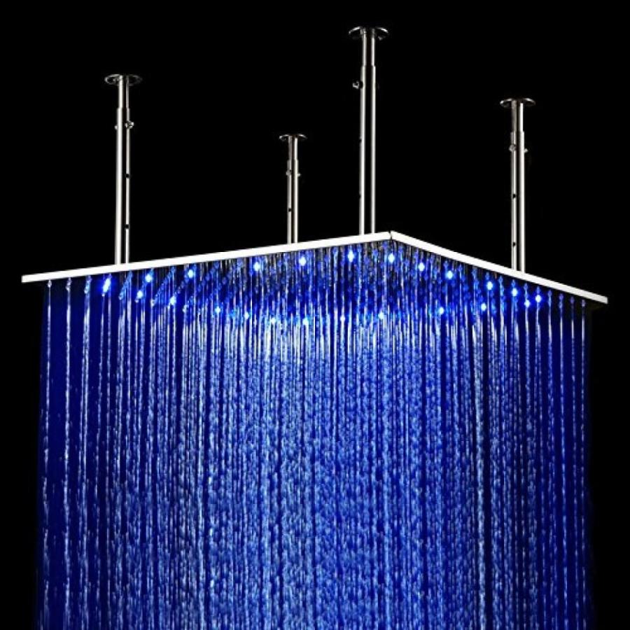 シャワーヘッド JinYuZe Modern Square 24" LED Color Changing Stainless Steel Ceiling Rainfall Shower Head｜sonicmarin｜04