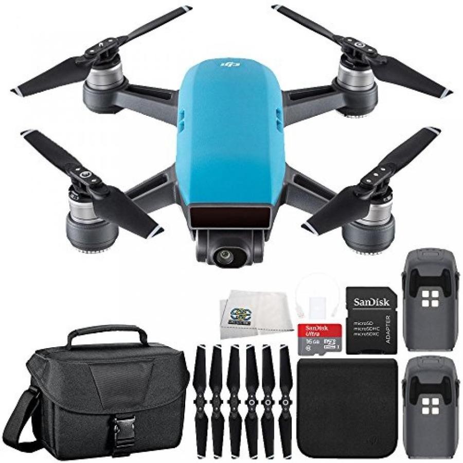 ドローン DJI Spark Portable Mini Drone Quadcopter Essential Travel Bundle (Sky Blue)