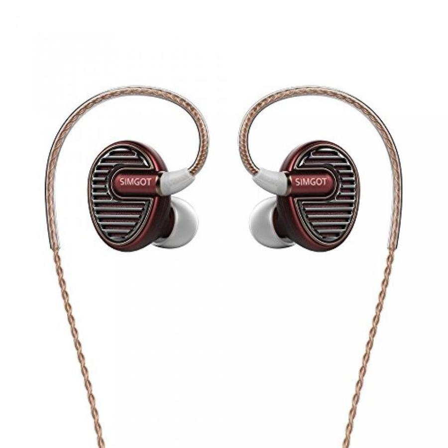 ブルートゥースヘッドホン SIMGOT EN700 BASS High Fidelity In-Ear headphone Noise Isolating Hi-Res (Red)