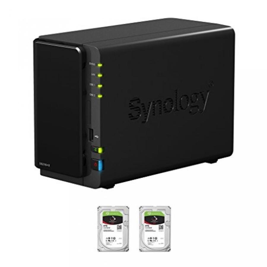 データストレージ Synology Disk Station DS216+II 2-Bay NAS, 2x8TB (16TB) Seagate IronWolf NAS HDD Installed, RAID 1 Mirror Built, EV-DS216+II16N, w｜sonicmarin