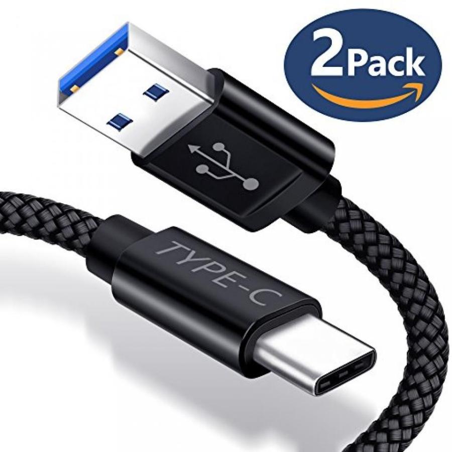 2 in 1 PC USB Type C Cable,JSAUX (6.6FT) USB 3.0 to USB C Cable Fast Charger Nylon Braided Cable for Samsung Galaxy Note 8 S8 plus,Pixel XL,Moto Z
