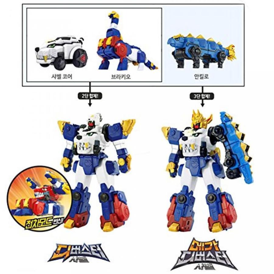 ロボット [TUBAn] Dino Core Mega D-Buster Saber Transforming Robot Toy + Pin Badge 1.7" (KOREA JEDI) Free Gift｜sonicmarin｜04
