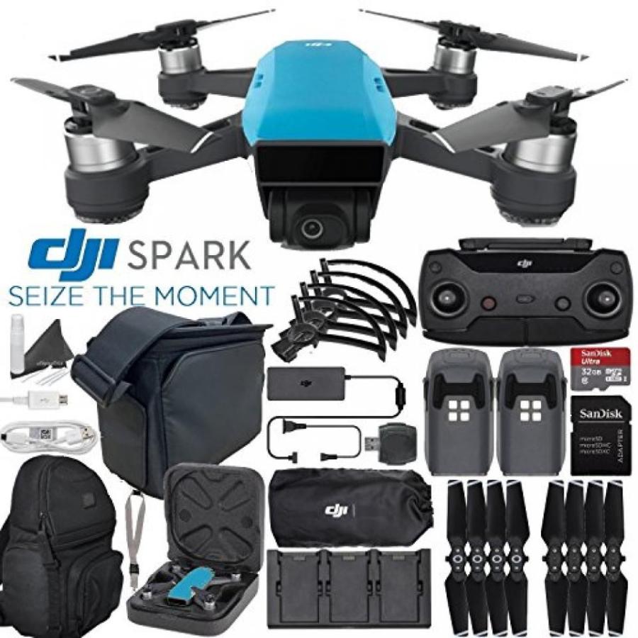 ドローン DJI Spark Quadcopter Mini Drone FLY MORE COMBO & Outdoor Adventure Kit (Sky Blue)