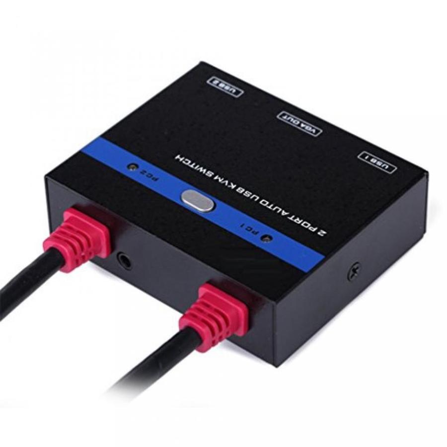 「送料無料・年末感謝」 外付け機器 2 Way USB KVM Switch Box， Iseebiz Intelligent 2 Port VGA USB Selector with Desktop Controller and 2 Built-in VGA USB Cable for PC 【IQY1312940333】(47532円)
