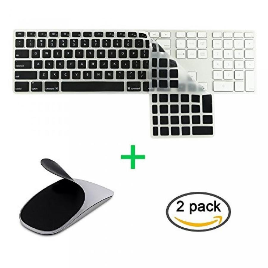 2 in 1 PC JIFF 2 in 1 Bundle - Silicone soft skin protector covers for iMac Wired USB Keyboard && MAC Apple Magic Mouse (Black)