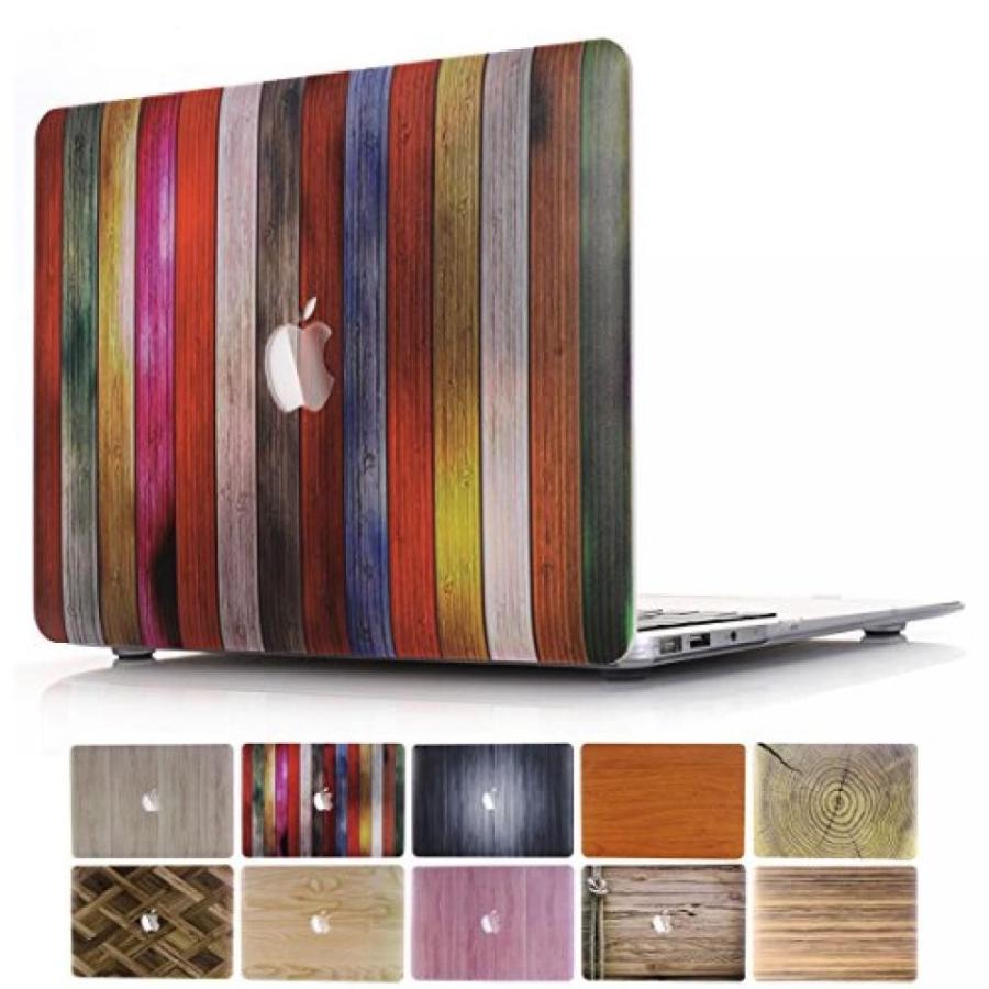 2 in 1 PC MacBook Air 12 Case, PapyHall 2 in 1 MacBook Air Protect Case Distinctive Wood Printing Plastic Hard Shell Cover Case for Apple MacBook Air