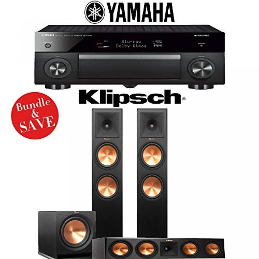 ホームシアター Yamaha AVENTAGE RX-A1070BL 7.2-Ch 4K Network AV Receiver + Klipsch RP-280F + Klipsch RP-450C + Klipsch R-115SW - 3.1-Ch Home Theater