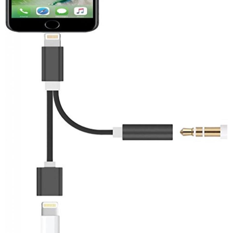 2 in 1 PC Bsttop 92007 for IOS 10.3 Iphone 7， 7 Plus 2-in-1 Adapter Converter 3.5mm Lightning Charging Audio Adapter Lighting to 3.5mm Jack Aux Cable