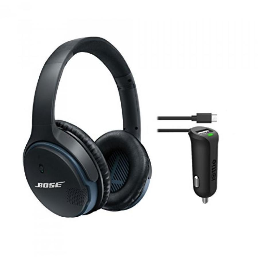 ブルートゥースヘッドホン Bose SoundLink Around-Ear Bluetooth Headphones， Black， with iOttie RapidVolt Mini - Micro USB Car Charger