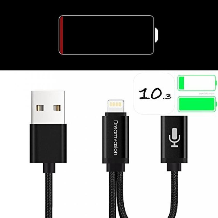2 in 1 PC Dreamvasion iPhone 8 Dual 2 in1 Function Lightning to Lightning Female Audio Adapter with 3ft Nylon USB Charging Cable for iPhone X8 8｜sonicmarin｜03