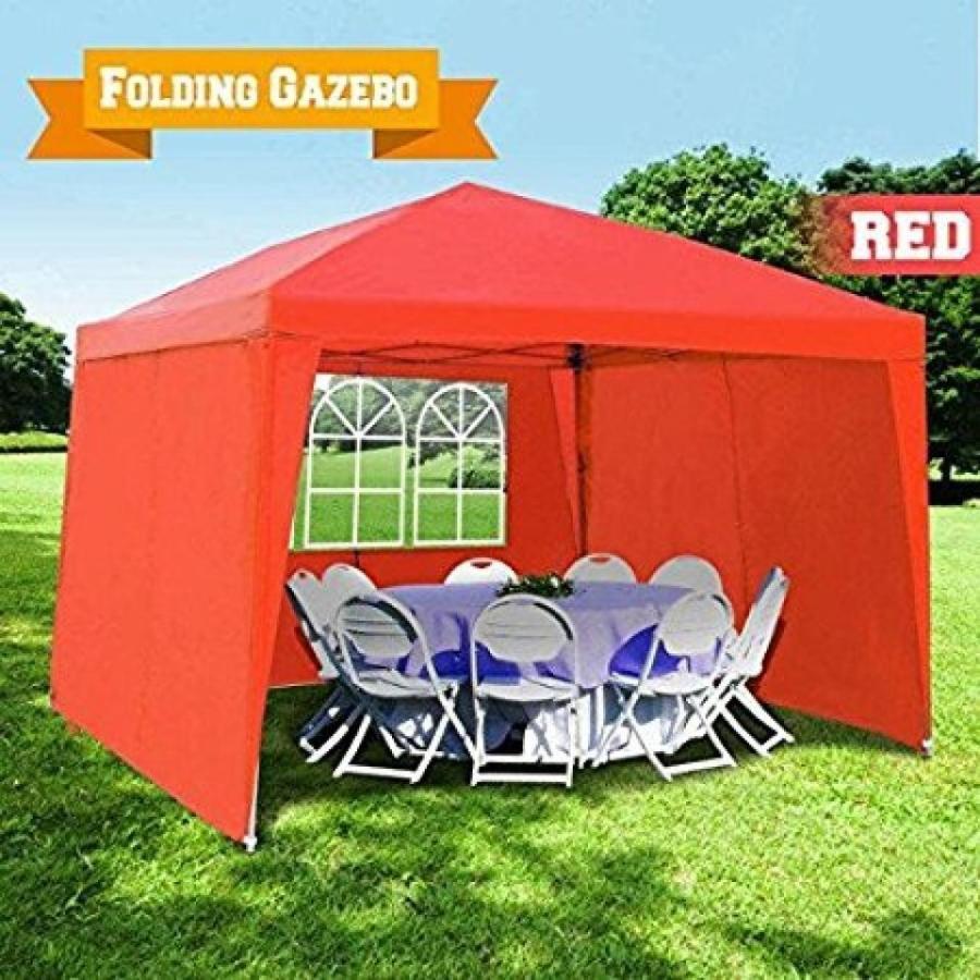 テント BenefitUSA EZ POP UP Wedding Party Tent 10'x13' Folding Gazebo Beach Canopy WCarry Bag 210D Oxford Fabric with 4 pcs Sidewalls