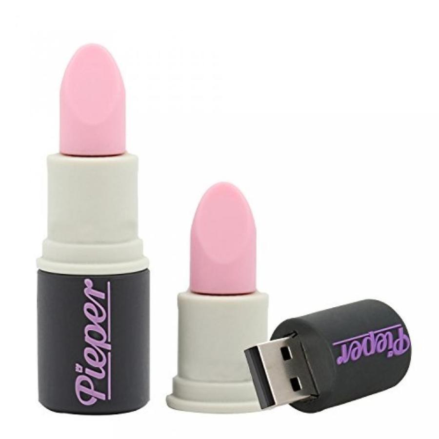 データストレージ Cute Lipstick 16GB Flash Drive USB 2.0 Thumb Stick Data Storage Device - Pink