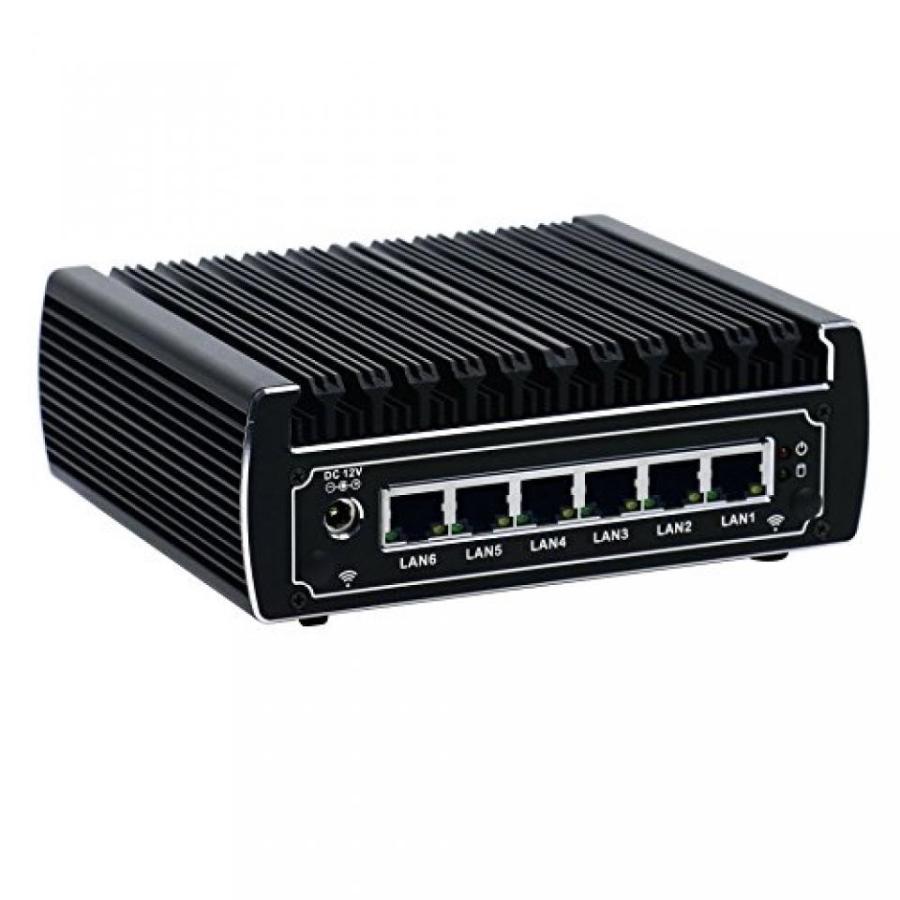 純正特注品 ルータ Fanless Mini PC Mikrotik Pfsense Firewall Network Security Server VPN Router I3 7100U 6 Lan SSD+ 2.5 HDD DDR4 I7