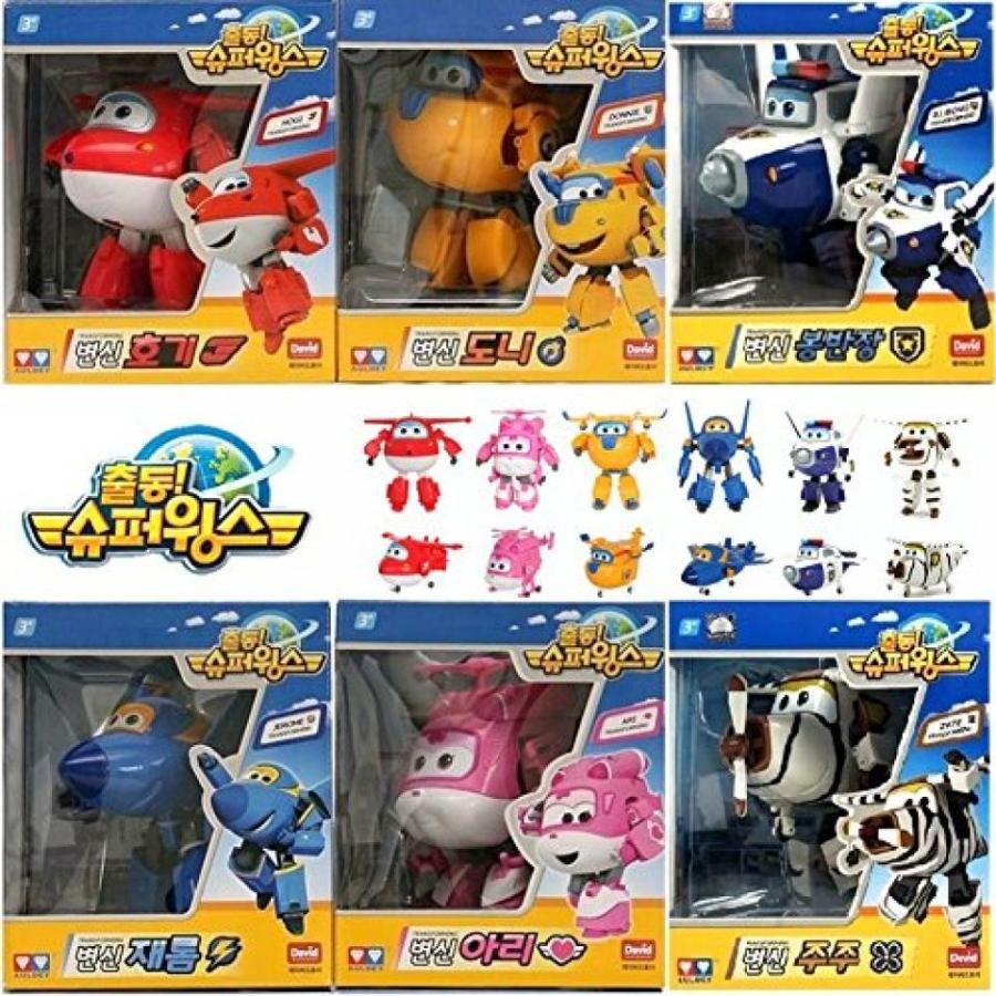 ロボット Super Wings Season 2 Transforming Robot 6 Packs - HOGI (Jett) + ARI (Dizzy) + JEROME + DONNIE + BONG (Paul) + ZUZU (Bello)｜sonicmarin