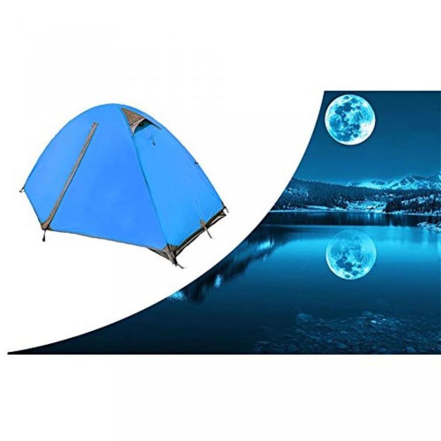 テント MIAO Outdoor Camping Double Door Double Layer Windproof Rain Tents , blue