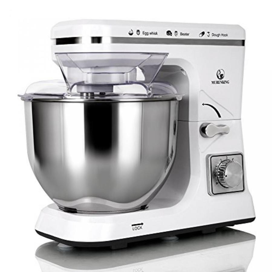 ミキサー MURENKING Stand Mixer MK36 500W 5-Qt 6-Speed Tilt-Head Kitchen Food Mixer with Accessories (White)