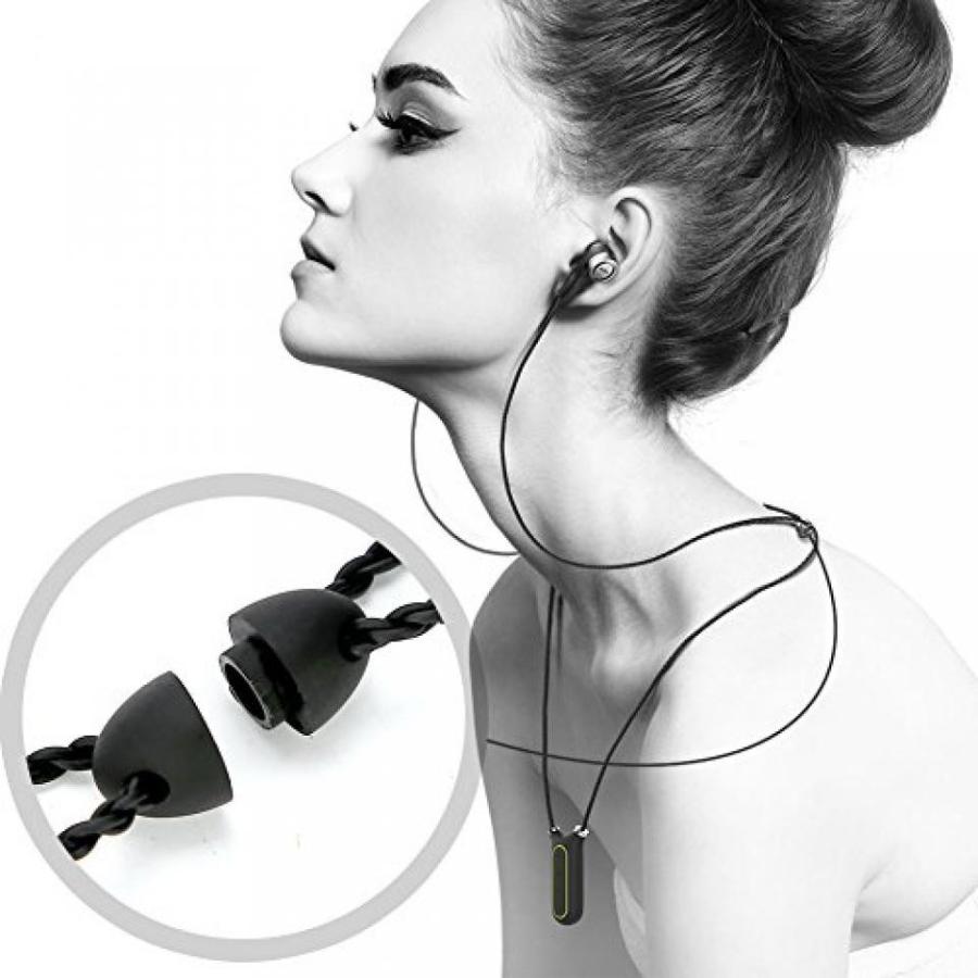 ブルートゥースヘッドホン Mifo i2 Bluetooth Headphones Necklace Headset with 8G RAM MP3 Player Step Calculating and Recording Function, APP Support