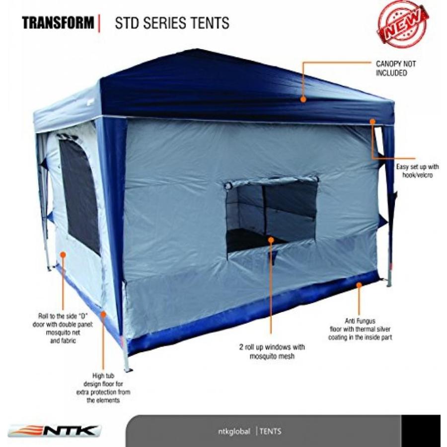 テント NTK TRANSFORM Camping Tent attaches to any 10'x10' Easy Up Pop Up Canopy. Tent with 4 Walls, PE Floor, 2 Super Wide Doors and Screened Windows｜sonicmarin｜04