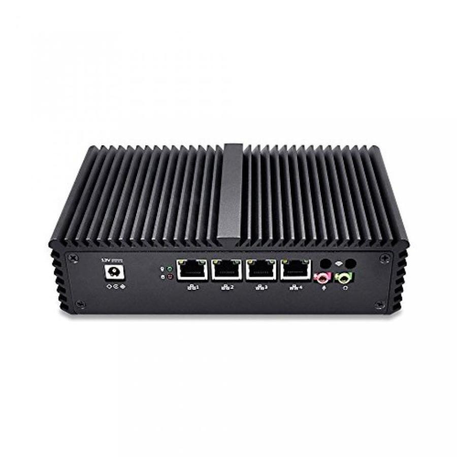 PC パソコン DIY 4 LAN Barebone Mini PC with Core i5-5250U processor and 4 Gigabit NIC， support AES-NI， Serial， Fanless Mini PC PFSense