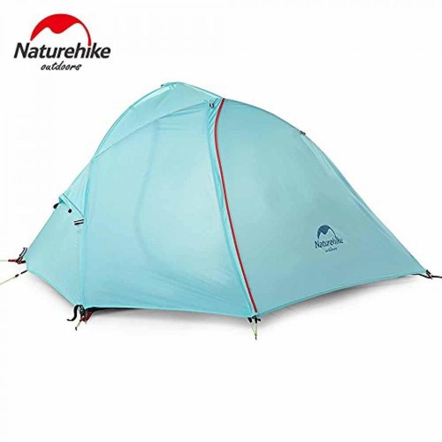 テント Naturehike 3 Season Camping Tent Double Layer Windproof Waterproof 2 Person Tent (NH16S013-S210T(Light blue))