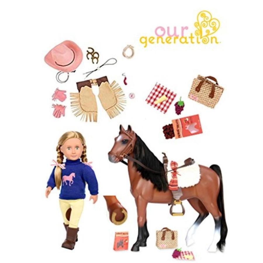 乗り物おもちゃ EXCLUSIVE! Our Generation SET OF 3 - Horse Andalusian 20” - Regular Doll 18” Montana Faye - Dolls Rodeo Play Set for Dolls 18"｜sonicmarin
