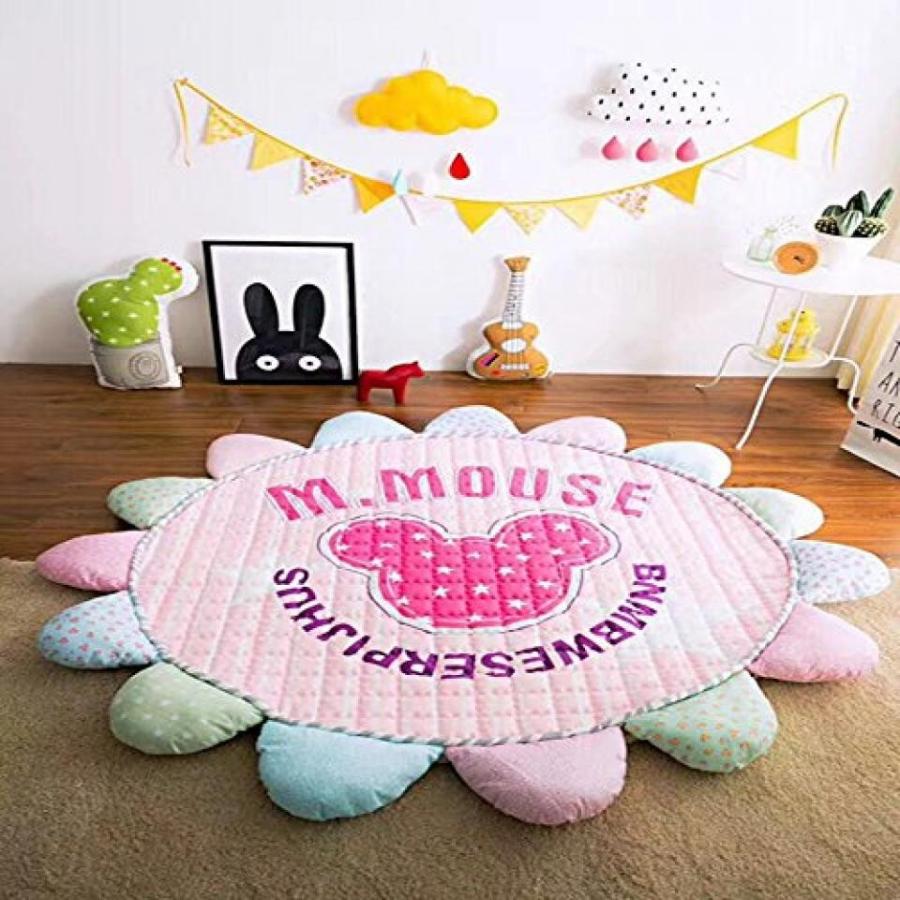 幼児用おもちゃ Round Sun Flower Toy Mats， Cartoon Non-slip Childrens Thicken Crawling Carpet 69 inches by CutePuppy