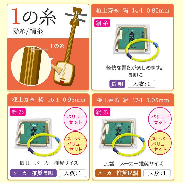 三味線糸 津軽推奨 寿絹糸 太口1 津軽 太棹三味線糸 絃 弦 義太夫