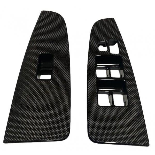 ●新品  トヨタ 純正  TOYOTA JZX100系 チェイサー マークII クレスタ カーボン調　PWスイッチパネル　左右セット パワーウインドウ | 