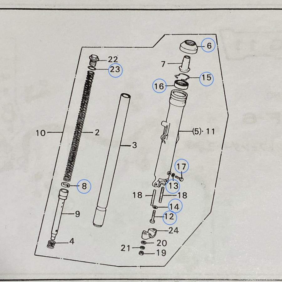 ★ホンダ純正新品★CB400F フロントフォーク オーバーホールキット オイルシール ピストンリング フォークシール サス　スライドメタル | 