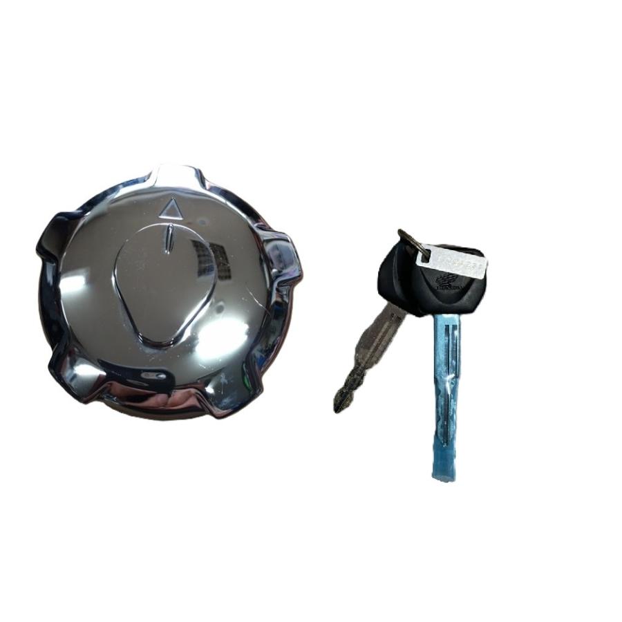 FTR223 黒タンク クロームキャップ付き　最終値下げ ☆ ホンダ 純正 新品 FTR223 タンクキャップ 燃料キャップ キー付き