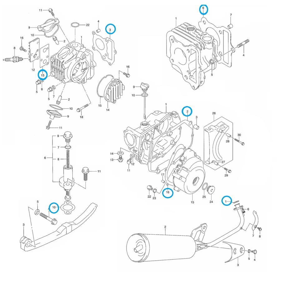 ★ スズキ 純正 新品 GS50 ガスケットセット ヘッド ベース カムカバー クラッチカバー ポイントカバー テンショナー エキゾースト | 