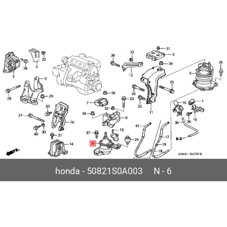 ★ ホンダ 純正 新品  CL1 トルネオ エンジンマウント ラバー COMP ENGINE SIDE MOUNTING H22A MT EURO-R | 