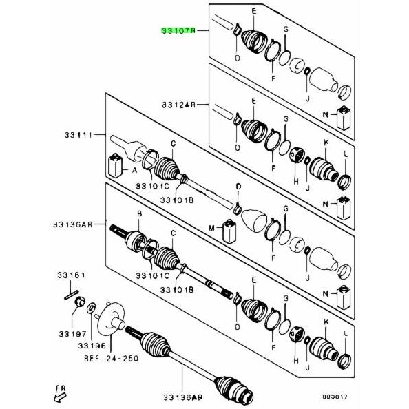 ★ 三菱 純正 新品  HA1W アイ i リア アクスル ジョイント ブーツ キット 右側 RH Rear Axle Joint Boot Kit Right side | 