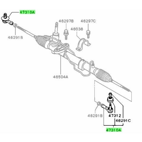 ★ 三菱 純正 新品  CT9A CV5W GA3W GA4W ランエボ D:5 ギャラン フォルティス RVR タイロッドエンド TIE ROD END ASSY | 