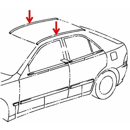 ★ トヨタ 純正 新品  アルテッツァ GXE10 SXE10 ルーフドリップモール モールディング 左右セット RH/LH Moulding Altezza IS200 | 