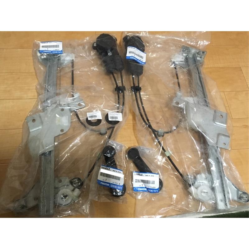 ★ マツダ 純正 新品  NA6C NA8C ロードスター 手動 ウィンドレギュレータ くるくるダイヤル エスカッション スペーサー 左右1台分フルセット | 