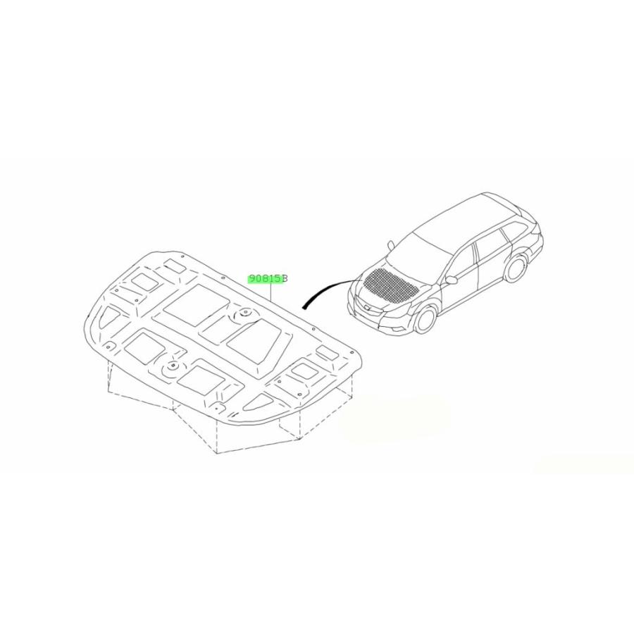スバル 純正 新品 BR9 レガシィ フード インシュレーター ターボ用 BRG
