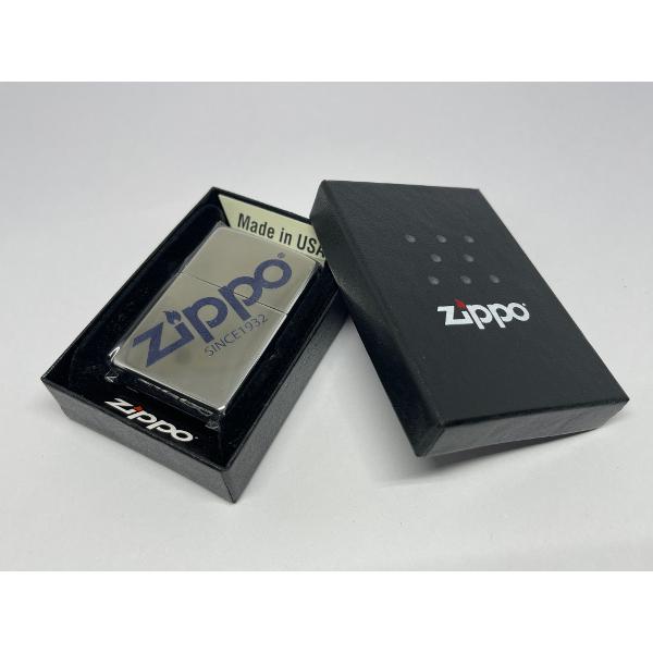 ZIPPO[ジッポー]ZIPPO LOGO ジッポーロゴ クロームメッキプリント仕上げ ブルー 25C-LOGOBL |  | 03